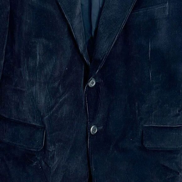 Stafford 42S Classic Fit CORDUROY w/ Elbow Patches Sport Coat Blazer  Blue Mens - Picture 8 of 16